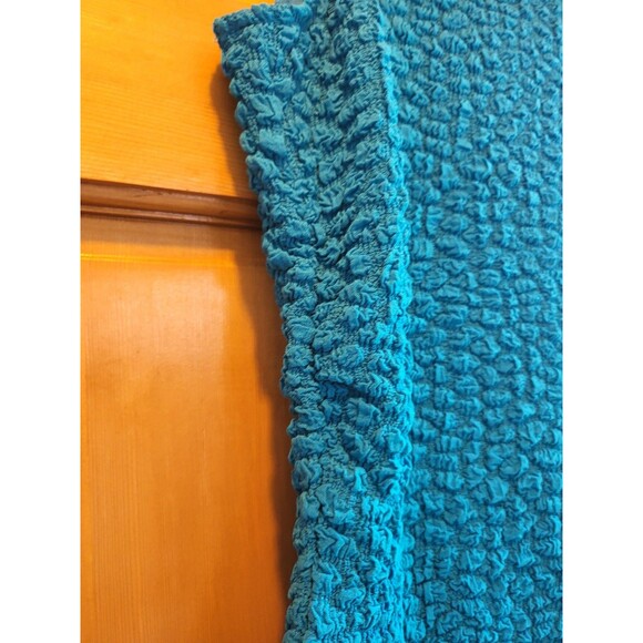 Anthropologie Textured Mini Shift Dress Turquoise Size Large - Picture 2 of 7